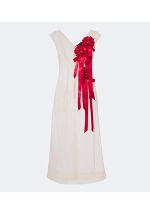 Simone Rocha Embellished floral-applique tulle midi dress