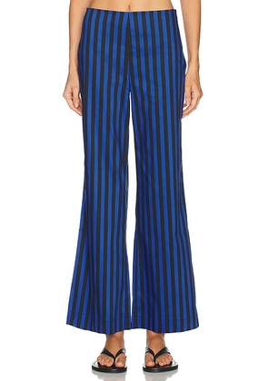 SIMONMILLER Pia Poplin Pant in Cobalt Stripe - Blue. Size 6 (also in 0, 2, 4).