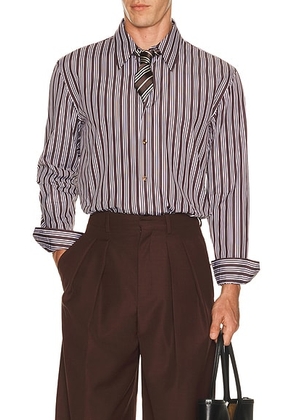Saint Laurent Classic Fit Shirt in Marron Craie - Brown. Size 40 (also in 37, 38, 39).