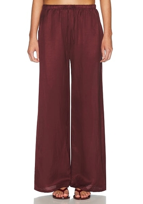 LESET Daniel Drawstring Pocket Pant in Pinot - Burgundy. Size XL (also in XS, S, M, L).