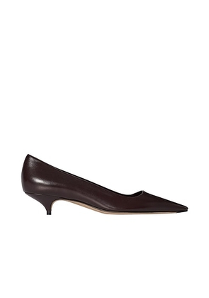 The Row Liisa Kitten Pump in Aubergine - Brown. Size 37 (also in 36, 38, 36.5, 37.5, 38.5, 39, 39.5, 40, 41).