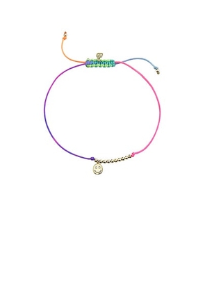 Sydney Evan Double Stone Happy Face Cord Bracelet in Multi - Multi. Size all.