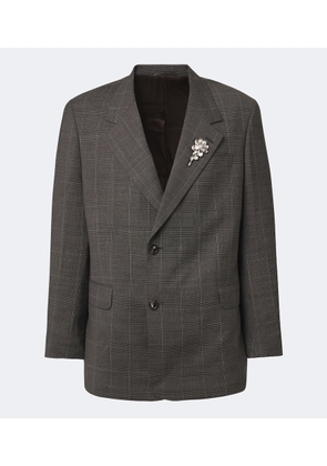 Simone Rocha Checked embellished wool blazer