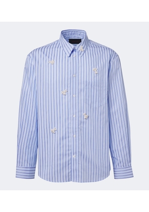 Simone Rocha Embellished striped cotton poplin shirt