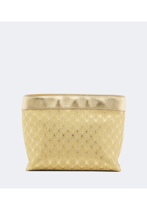 Missoni Mini leather-trimmed lame pouch