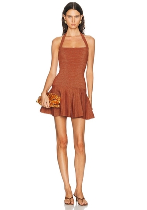 Retrofete Serenna Knit Dress in Metallic Rust - Rust. Size M (also in XS, S, L).