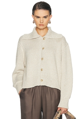 Jenni Kayne Sailor Cardigan in Oat Marl - Neutral. Size S (also in XS, M, L).