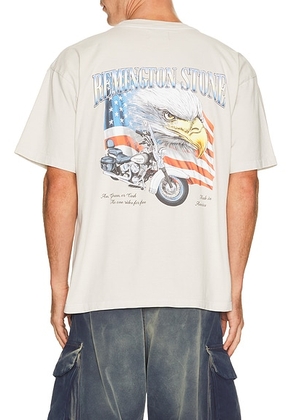 Remington Stone Cash Or Gass Tee in Bone - Cream. Size S (also in XS, M, L, XL/1X).