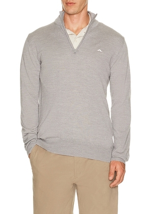 J.Lindeberg Kian Knitted Sweater in Grey Melange - Grey. Size L (also in S, M, XL/1X).