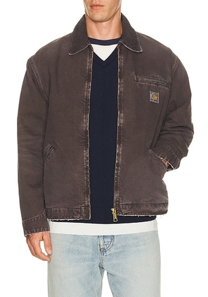 Carhartt WIP Og Detroit Jacket in Tobacco (Tobacco Destroy Wash) - Brown. Size S (also in XS, M, L, XL/1X, XXL/2X).