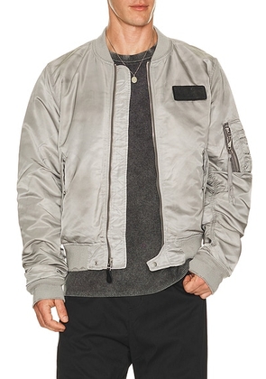 XLIM Ep.9 03 X Alpha Industries Ma-1 Bomber in Light Gray - Grey. Size L (also in S, M, XL/1X).