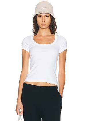 FLORE FLORE Lulu Baby Tee in White - White. Size XL (also in S, XS, M, L).