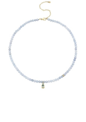 Sydney Evan Pear Rondelle Beaded Necklace in Aquamarine - Blue. Size all.
