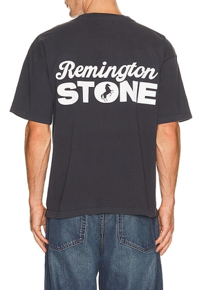 Remington Stone Stack Tee in Black - Black. Size XL/1X (also in S, M, L).