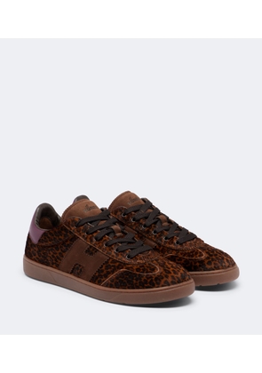 Hogan H647 leopard-print calf hair sneakers