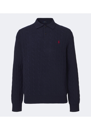 Polo Ralph Lauren Cable-knit wool and cashmere polo sweater