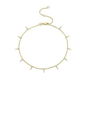 Sydney Evan Small Pave Fringe Anklet in Gold - Metallic Gold. Size all.