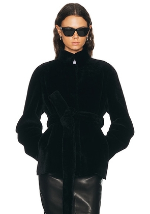 NOUR HAMMOUR For FWRD Elsa Jacket in Black Merinos - Black. Size L (also in XS, S, M, XL).