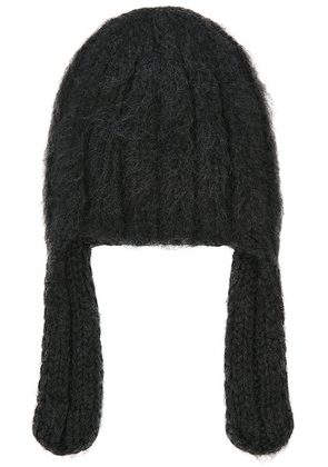 Maison Margiela Ribbed Beanie in Charcoal - Grey. Size L (also in M).