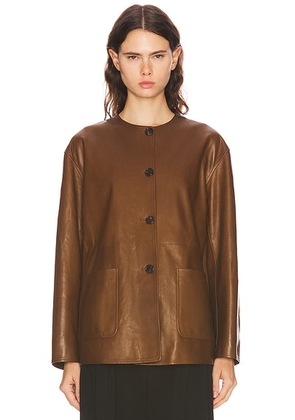 The Row Quintus Nappa Jacket in Oak Brown - Brown. Size 2 (also in ).