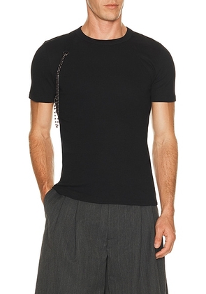 McQueen Jewelry Harness Tee Shrt in Black - Black. Size S (also in M).