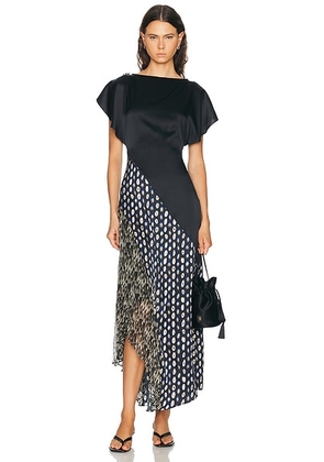 Staud Fawn Silk Dress in Black Multi - Black. Size 8 (also in 0, 2, 4, 6).