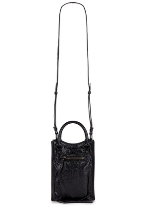 Balenciaga Le City Tote Phone Holder in Black - Black. Size all.
