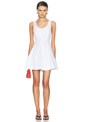 Brandon Maxwell Poppy Scoopneck Mini Dress in White - White. Size 4 (also in ).