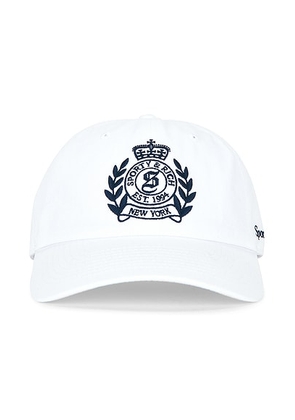 Sporty & Rich NY Crest Hat in White - White. Size all.