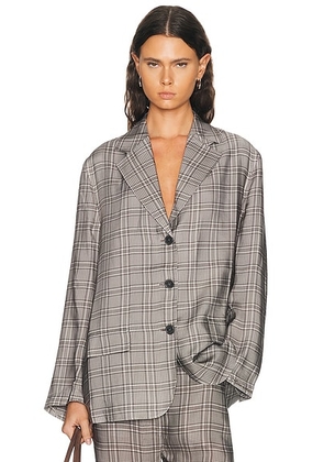 Acne Studios Junida Check Fluid Suit Jacket in Dark Grey - Grey. Size 38 (also in ).