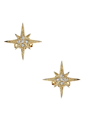 Sydney Evan Small Starburst Stud Earrings in Gold - Metallic Gold. Size all.