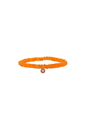 Sydney Evan Single Stone Enamel Charm Bracelet in Tangerine Ethiopian Opal - Orange. Size all.