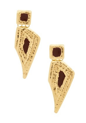 Deme by Gabriella The Amy Earrings in Metallic Gold.