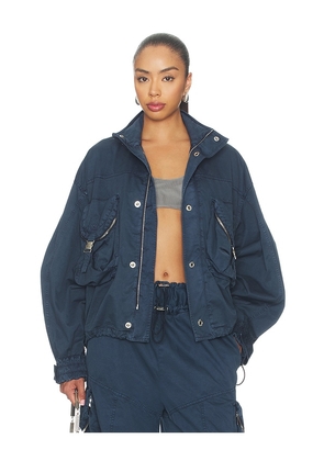 THE ATTICO Utility Bomber Jacket in Navy. Size 38. Also in 40, 42.