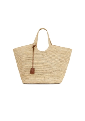 ANINE BING Lili Tote Raphia Bag in Beige.