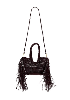 BTB Los Angeles Hunter Mini Fringe Tote in Chocolate.