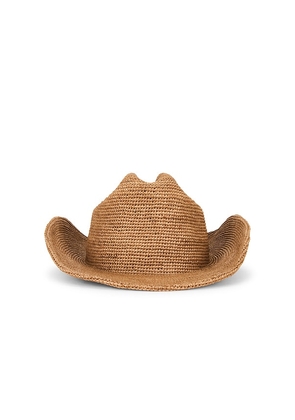 Brixton Odessa Straw Packable Cowboy Hat in Cognac. Size XS/S. Also in M/L.
