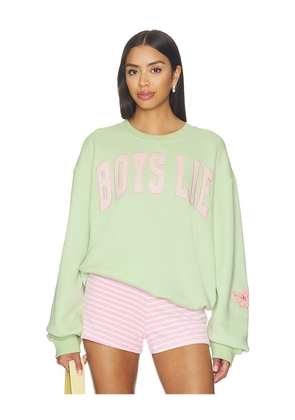 Boys Lie Razzle Dazzle V4 Kara Crewneck Sweatshirt in Green. Size XS/S. Also in M/L, XL/XXL.