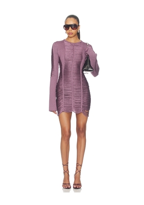 THE ATTICO Distressed Mini Dress in Purple. Size 36. Also in 38.