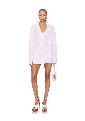 THE ATTICO Shirt Mini Dress in Blush. Size 36. Also in 38, 40, 42.