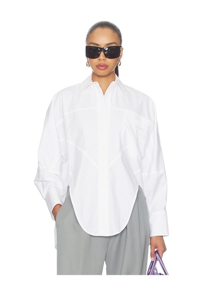 THE ATTICO Oversized Shirt in White. Size 36. Also in 38, 40, 42.