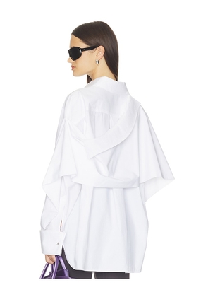 THE ATTICO Oversized Shirt in White. Size 36. Also in 38, 40, 42, 44.