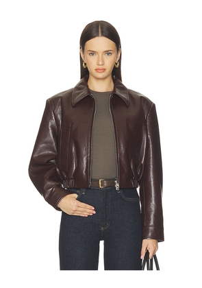 AGOLDE Nahla Cropped Jacket in Brown. Size XS. Also in S, M, L, XL.