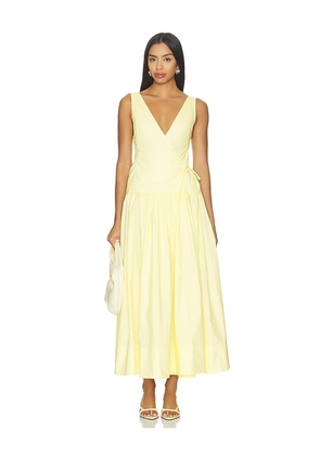 Camila Coelho Anita Midi Dress in Yellow. Size XXS. Also in XS, S, M, L, XL.