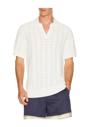 CHE Ripple Polo in White. Size S. Also in M, L, XL/1X.