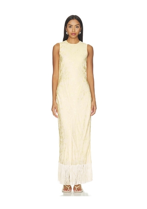Anna October Gill Jacquard Maxi Dress in Yellow. Size XS. Also in M, L.