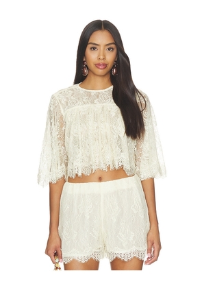 HEMANT AND NANDITA Ruffle Top in White. Size XXS. Also in XS, S, M, L, XL.