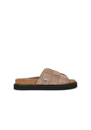 ALLSAINTS Randal Woven Slider in Brown. Size 8. Also in 9, 10, 11, 12.