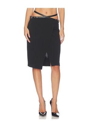 HAELO Belted Wrap Skirt in Black. Size S. Also in XS, XXS, M, L, XL.