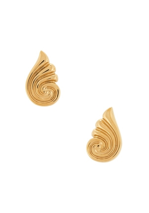 Heaven Mayhem Capri Earrings in Metallic Gold.